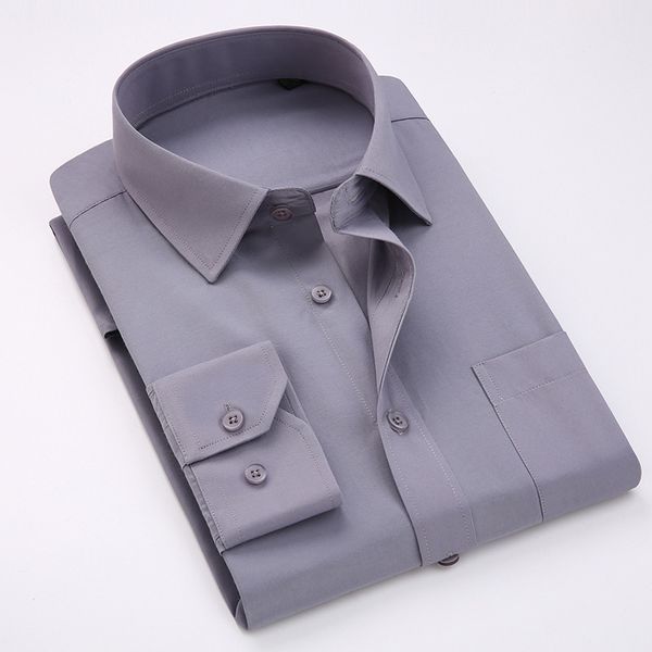 

men's dress shirts comfortable business solid plain long sleeve square collar regular fit male social shirt, White;black