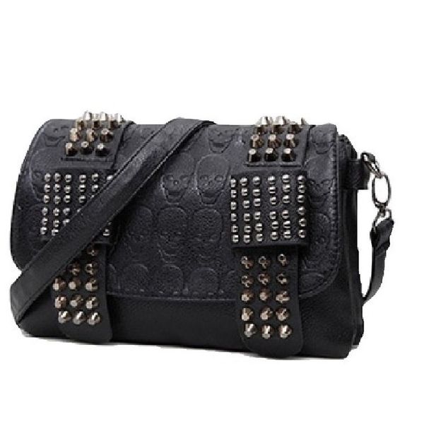

2020 new fashion female bag european and american style rivet bag multi compartment single shoulder diagonal cross pouch