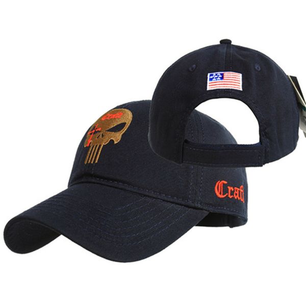 

men women embroidered amercian punisher seal team cotton running hat adjusted snapback baseball cap, Blue;gray
