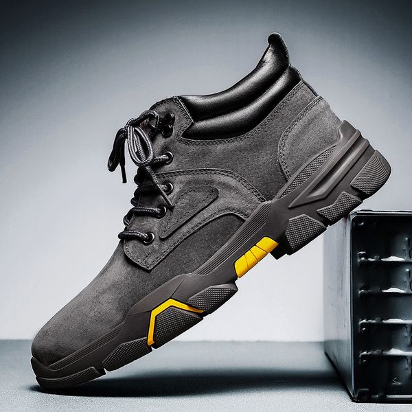 

men 2019 fashion autumn and winter breathable slip on casual boots mens labor insurance puncture snow boots 39-48, Black