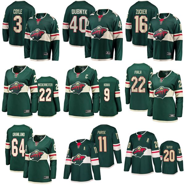 

миннесота уайлд джерси 3 чарли койл джерси 9 микко койву 11 паризе 16 джейсон zucker 22 kevin фиала хоккей трикотажные прошитой, Black;red