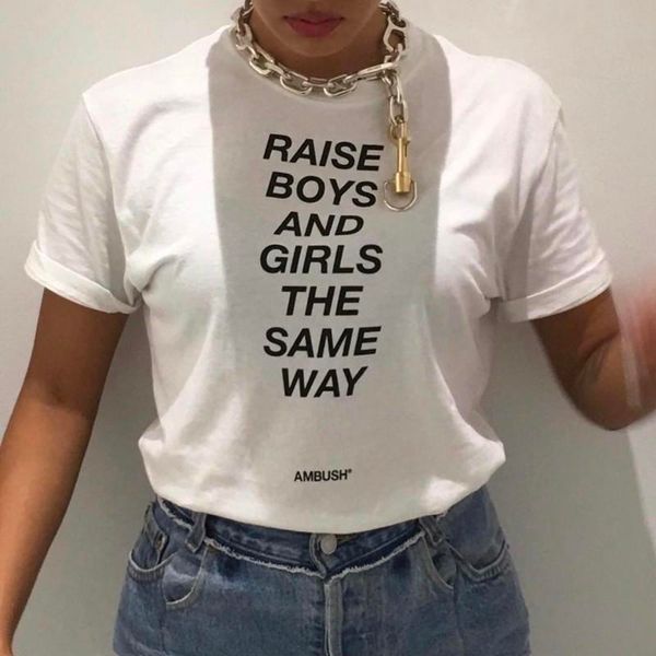 

19ss ambush logo printed tee luxury solid color short sleeves men women summer casual simple street skateboard t-shirt hflstx409, White;black