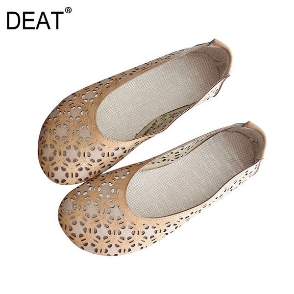 

deat] 2019 new spring summer round toe shallow pu leather hollow out casual simple single flat shoes women fashion tide 10b138, Black