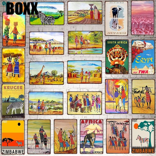 

africa city plaque metal vintage travel tin sign metal plate for wall pub cafe living room home craft decor