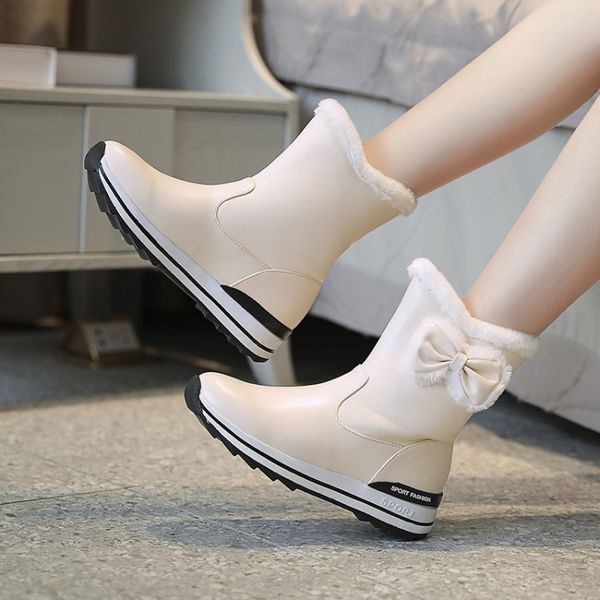 

2019 new outdoor snow boots warm winter boots fashion plush shoes waterproof non-slip sneakers girl boy snow, Black