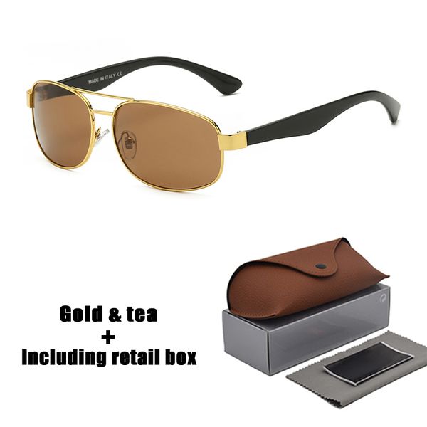 

men's sunglasses style metal uv400 vintage square oculos de sol masculino with retail box, White;black