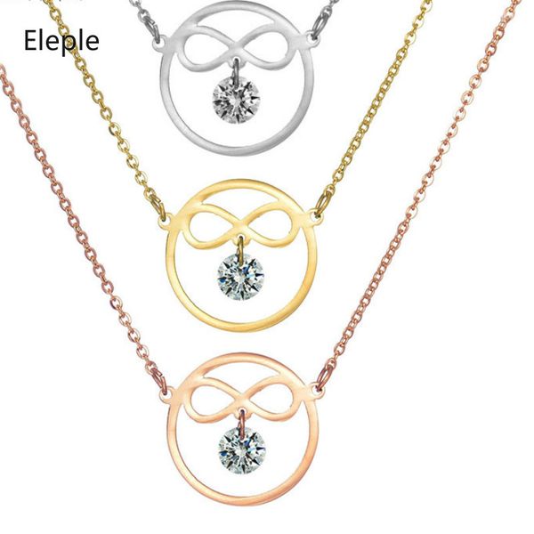

eleple geometry zircon inlaid necklace earrings set for women stainless steel rose gold clavicle chain jewelry wholesale s-12-21, Silver