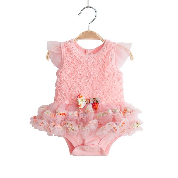 

Cute Baby Girl Clothes Summer Newborn Lace Flowers Christening Gown Dress Fluffy Infant Baptism Dresses Photo Props