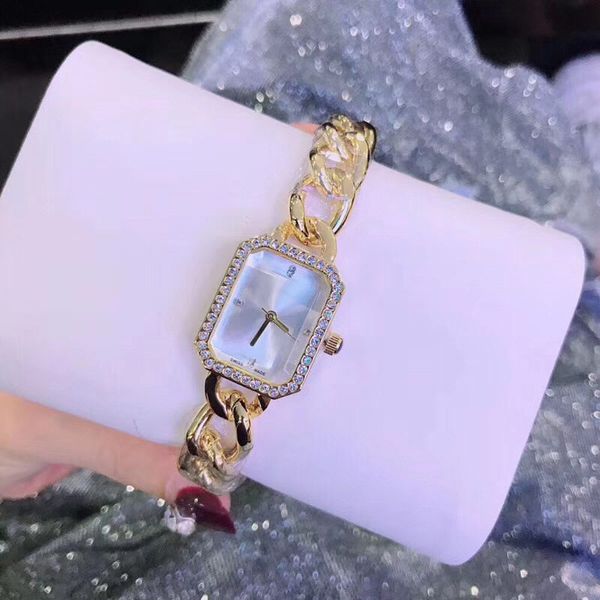 

лучший бренд женщины роскошные наручные часы повседневная прямоугольный циферблат кварцевые часы из нержавеющей стали с бриллиантами часы дл, Slivery;brown