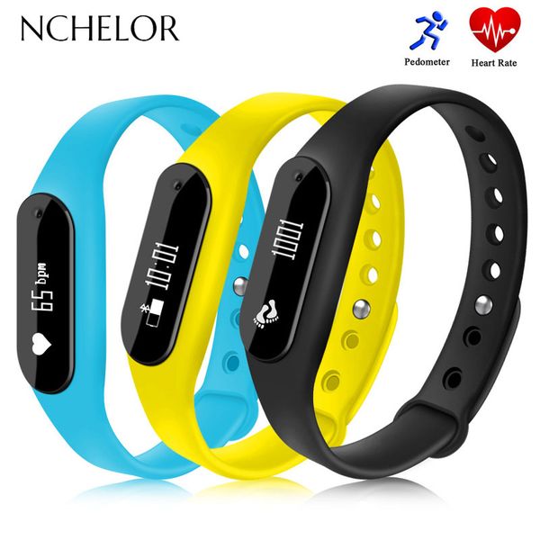 

new heart rate monitor sleep traking wristband sport pedometer distance ip67 waterproof fitness watch women men smart bracelet, Slivery;brown