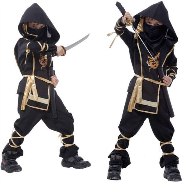 

kids ninja costumes halloween party boys girls warrior stealth children's day cosplay assassin costume theme costume, Black;red