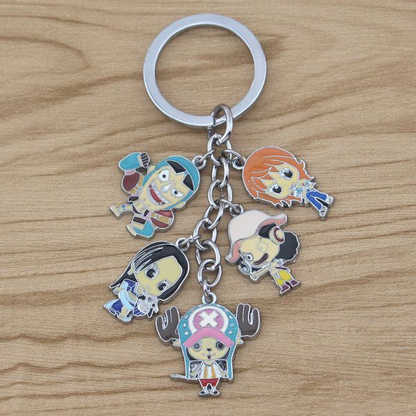 

anime one piece keychain nami usopp tony tony chopper franky boa hancock cute kawaii fun cartoon metal key chain pendant jewelry, Silver