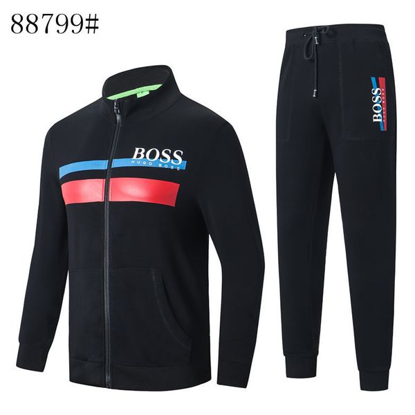 

2019 new brand men's suits and sweatshirts sportswear fashion mens jackets pants jogging jogger suit high collar sports tracksuit sport, Gray
