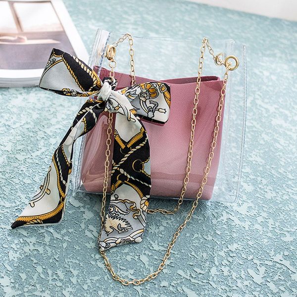 

new lady girl pvc shoulders jelly package letter purse mobile phone messenger bag for travel shopping 2019 #t2