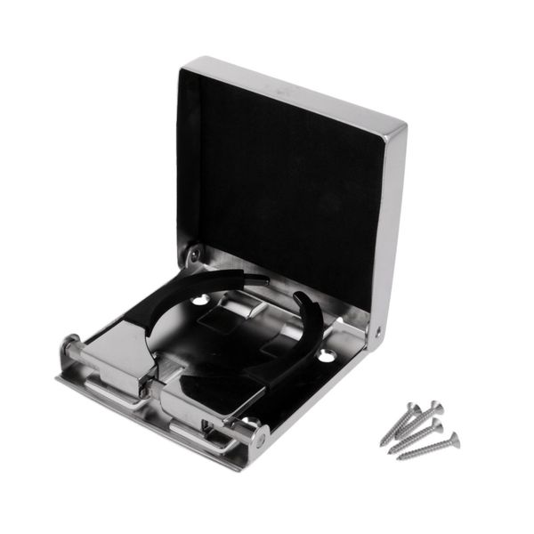 

stainless steel folding bottle holder boat fishing car cup drink stand mount