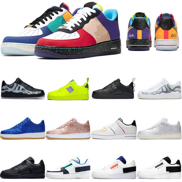 

2020 new dunk 1 one men women running shoes triple white black what the la mens trainer women outdoor trainers sneakers 36-45