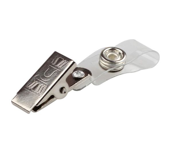 Abzeichen-Clip, Ausweis, Zertifikatshalter, Kunststoff-PVC-Band, Metall-Clip mit 2 Löchern, Abzeichen, Namensschild, PVC-Lanyard-Clip SN4033