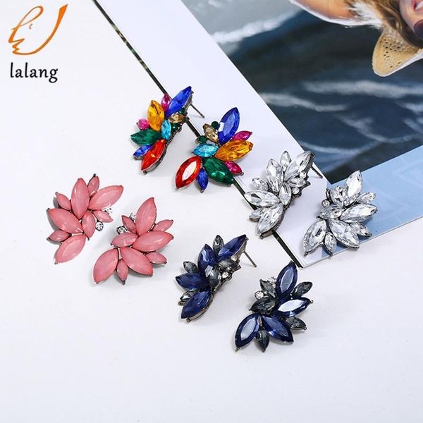 

fashion luxury elegant brand crystal stud earrings for women girl party opal stone gold earring jewelry gift, Golden;silver