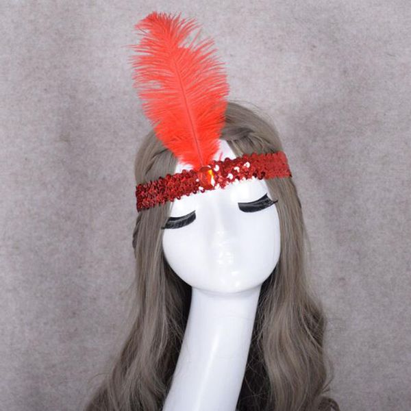 

Chic feather hairband flapper equin headband dre dancing party head decoration co tume acce orie fa t hipping qw9470