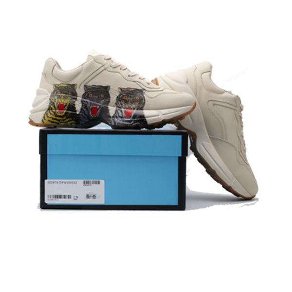 

2020 mens rhyton sports shoe trendy dad sneaker paris dancing platform women thick bottoms leather sneakers with box 45f6#