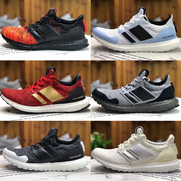

ultraboost 4.0 ub 2019 game of thrones outdoor sports sneakers undftd black white multi-color mens womens designer shoes