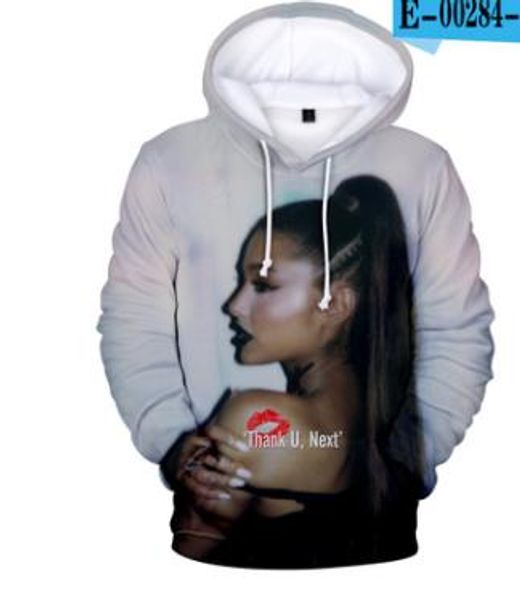 

ariana grande mens designer hoodies women teenager boy hooded thank u next letters sweatshirts pullovers, Black