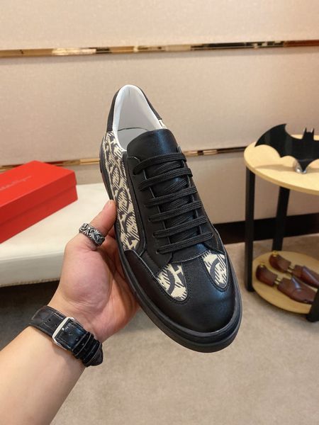 

designer luxury mens shoes studded spikes low flats casual sneakers for men wedding party dress leather, Black