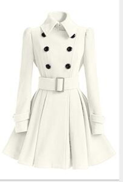 

wholesale new women's slim mid-length belt woolen jacket size xs-xxl, Black