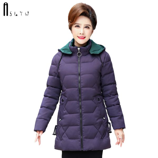 

asltw -5xl winter coat women new plus size long cotton coat parka with patchwork hooded casual outwear female jacket, Black