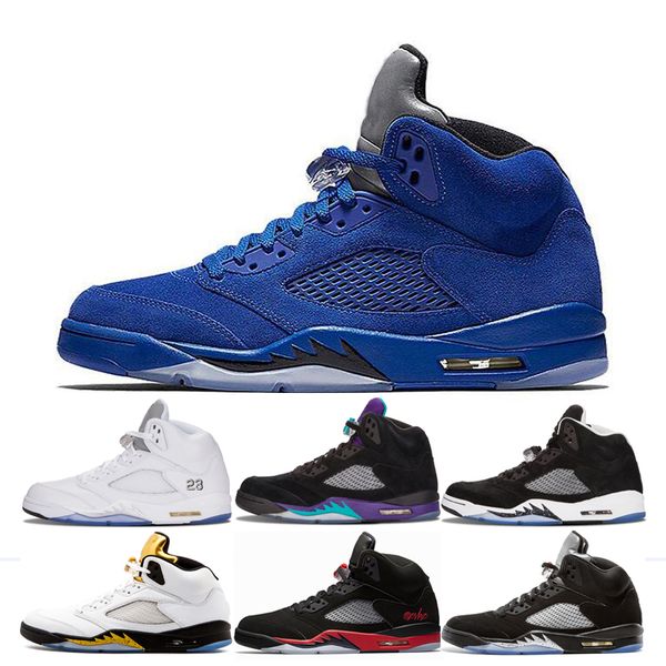 

men basketball sneakers 5s mens blue red suede space jam bred oreo black grape olympic metallic gold white cement fire red shoes sneakers
