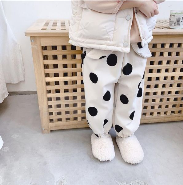 

2019 selling girls dots thicken pants winter fashion girls pants 1-6t pz737, Blue