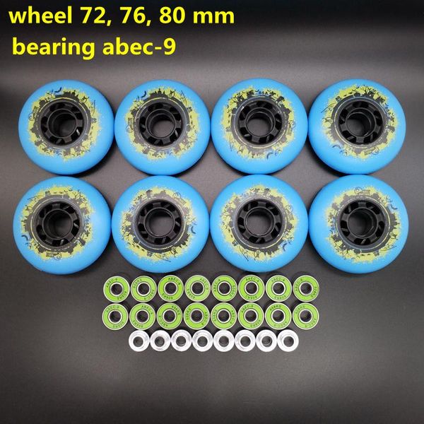 

roller skate wheels braking wheel 72 76 80 mm pu 85 a bearing abec-9 xmfpx