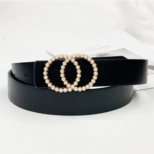 

fashion leather belt double ring circle buckle belt women waist black red belts for jeans dresses woman pearl studded girls, Black;brown