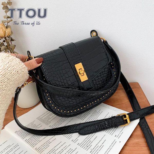 

alligator pattern women handbags metal lock female pu leather shoulder bag ladies crossbody bags