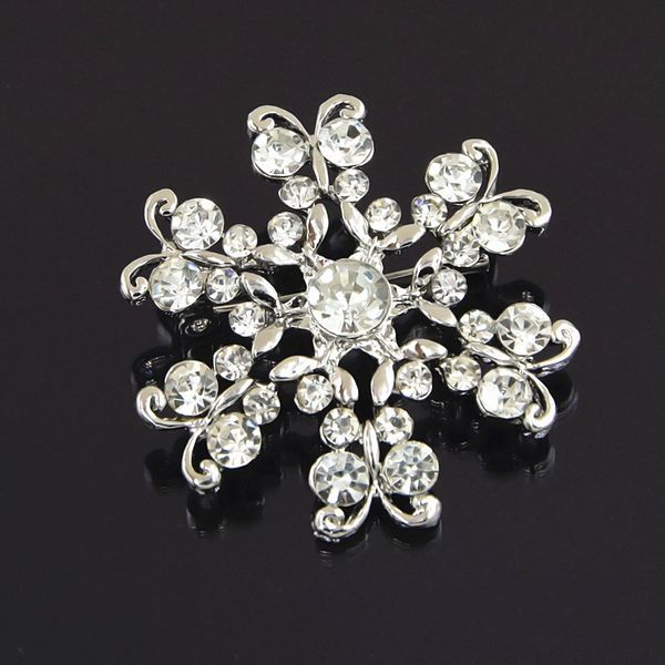 

crystal set popular golden snow flower brooch brooch yiwu small ornaments, Gray
