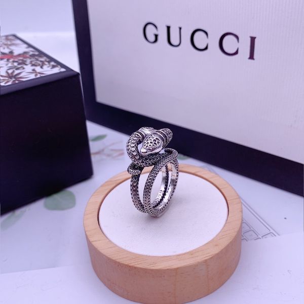 

luxury design ring three-dimensional winding snake ring 925 sterling silver personalized ring supply