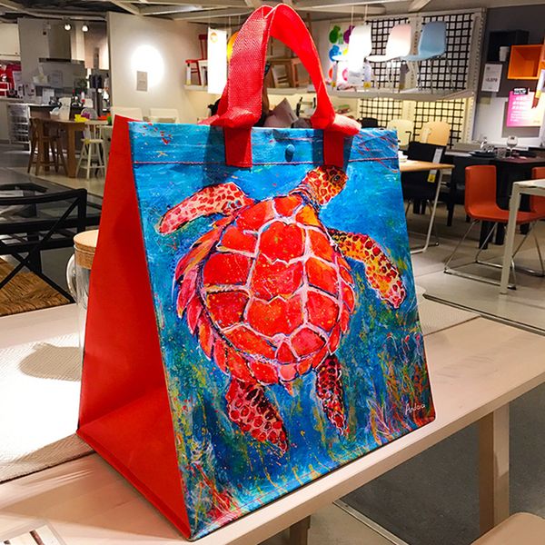 

plastic firm family shopping handbags environmental protection shopping bag capacity female street fashion waterproof package