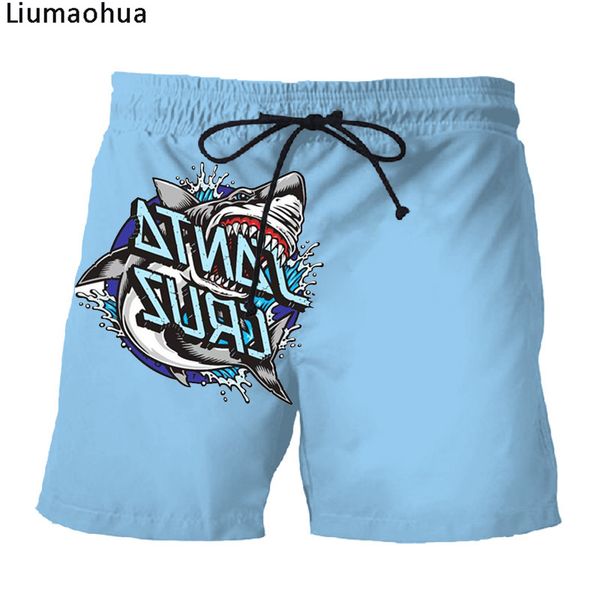 

liumaohua 2019 summer men shorts 3d printed shaka hand casual shorts street style, White;black