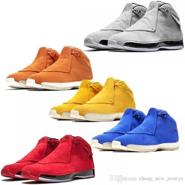 

men 18 18s toro basketball shoes red suede yellow orange blue royal cool grey og cdp mens sport trainer athletic sneakers 41-47