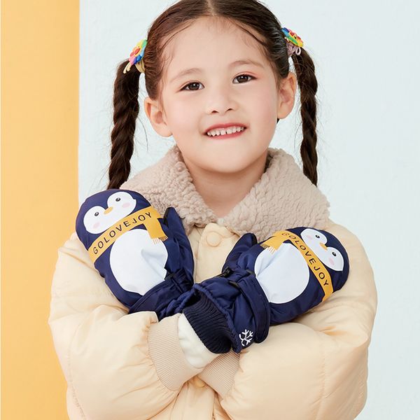 

детские зимние лыжные перчатки открытые водонепроницаемые ветрозащитные теплая зима снег варежка двухслойной толстая теплые перчатки для bab, White