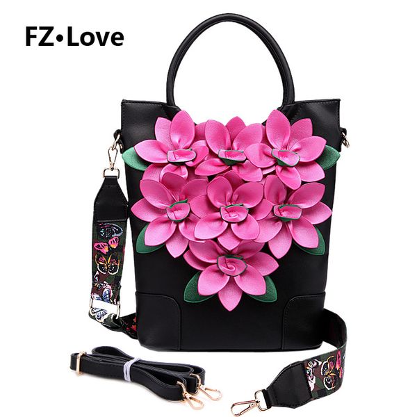 

women's tote bag flower bucket bag floral handbag purse for ladies wide/leather straps crossbody handle purse shoulder l