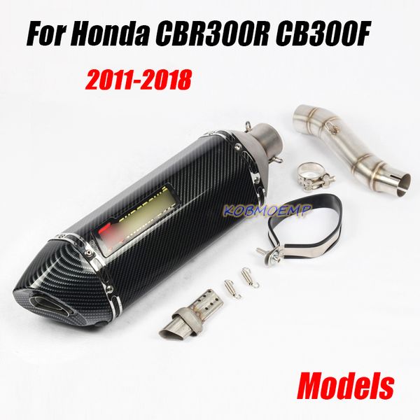 Für Honda CBR300R CB300F Motorrad-Slip-On-Verbindungs-Mittelrohr mit Auspuff-Endrohr