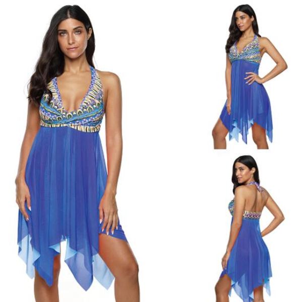 

wholesale sports big plus slim with split skirt type mesh large skirt type swimsuit flexible stylish bikinis sets ladies girl
