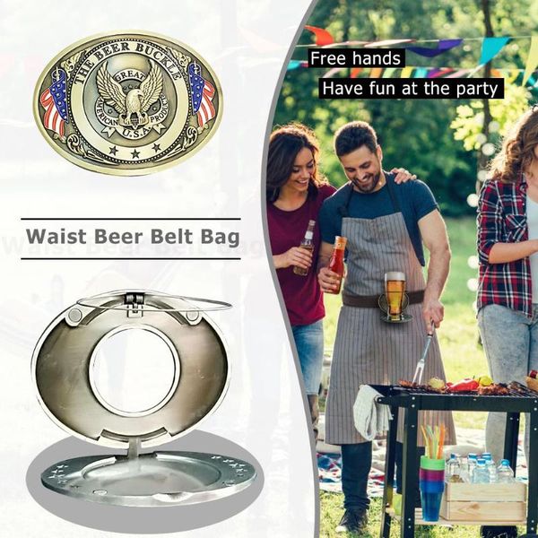 

10.2x8cm outdoor metal beer head belt funny bottle buckle for camping picnic wine can holder 2019 outdoor tableware dropshipping
