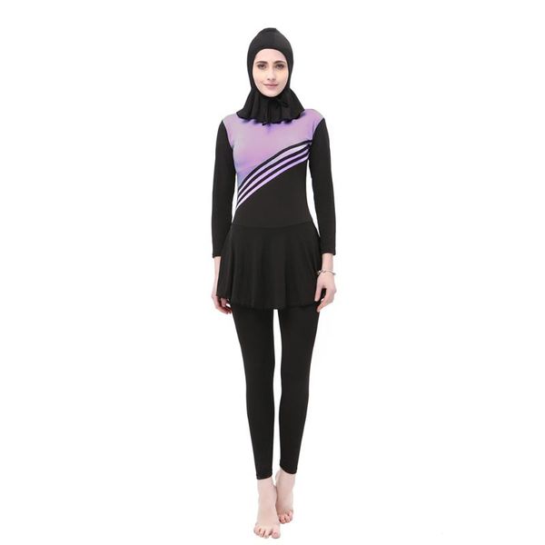 

muslim swimwear women full cover long sleeve ladies islamic swimsuits one piece with cap modest hijab islam burkinis swim suit