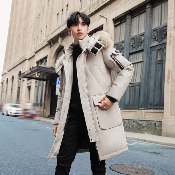 

men's down & parkas winter 2021 jacket male long heavy hair get white duck clothes manufacturer wholesale and direct sales, Black