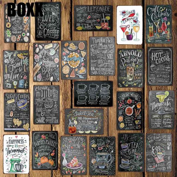 

coffee cocktail love cake tea tin signs wall plaque custom metal painting antique gift bar pub decor