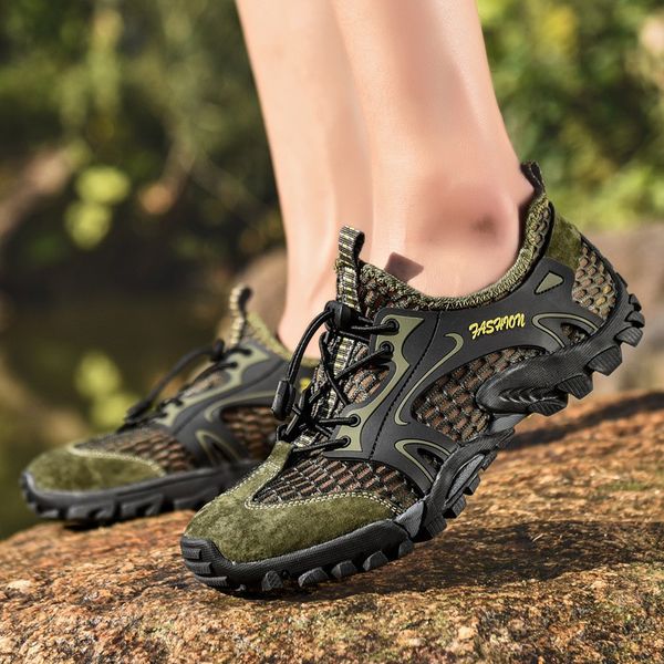 

summer breathable men hiking shoes mesh outdoor men sneakers climbing trekking shoes sport quick-dry water