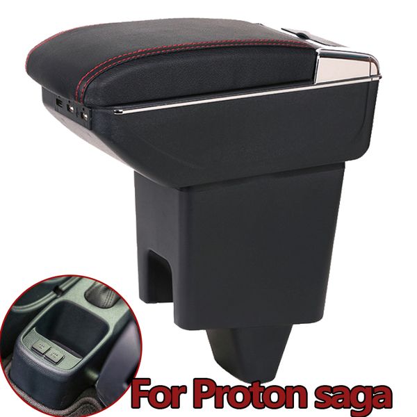 

for proton saga car armrest leather storage box arm rest car-styling center cup holder accessories usb charging