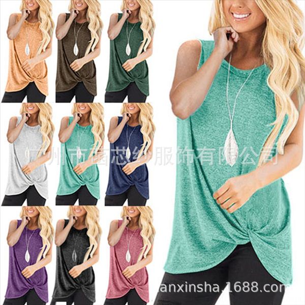 

2019 summer women's stitching twisted round collar jacket t-shirt female 2019 summer women's short-sleeved stitching twisted round, White